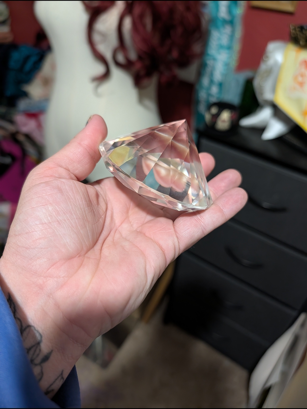 Crystal Faceted Decorative Accent - Clear - Picture 3 of 4